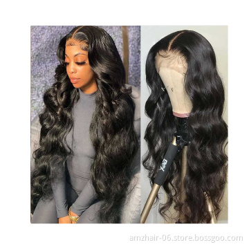 Wholesale Raw Indian Virgin Body Wave Natural Human Hair 13X4 Lace Front Wigs For Black Women Full Hd Lace Frontal Closure Wig